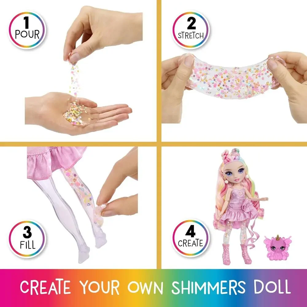 CoRainbow High Rainbow Shimmers with Slime - Bella Pink - 28cm Fashion Doll NWT